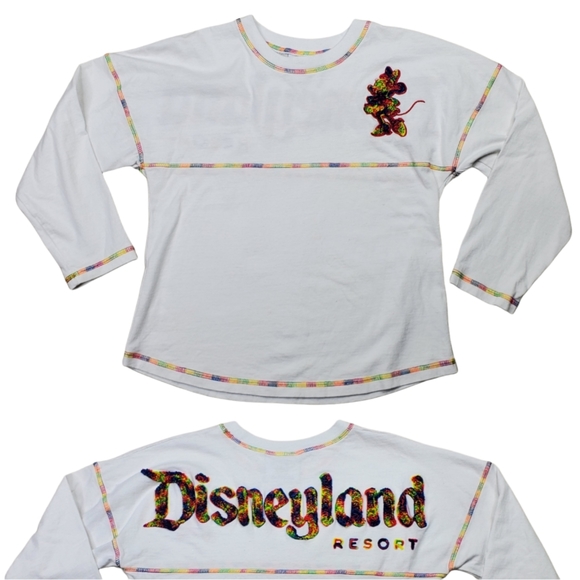 Disneyland Resort Rainbow Chenille Minnie Mouse Girls Large Top - Picture 1 of 10